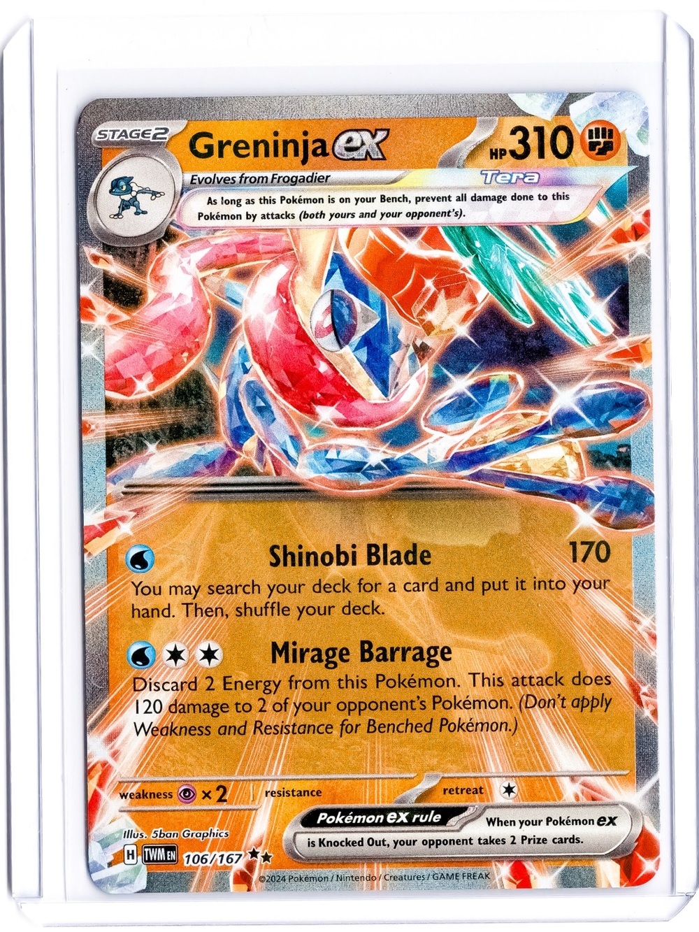 Greninja 106/167 EX Twilight Masquerade NM Pokemon Trading Card